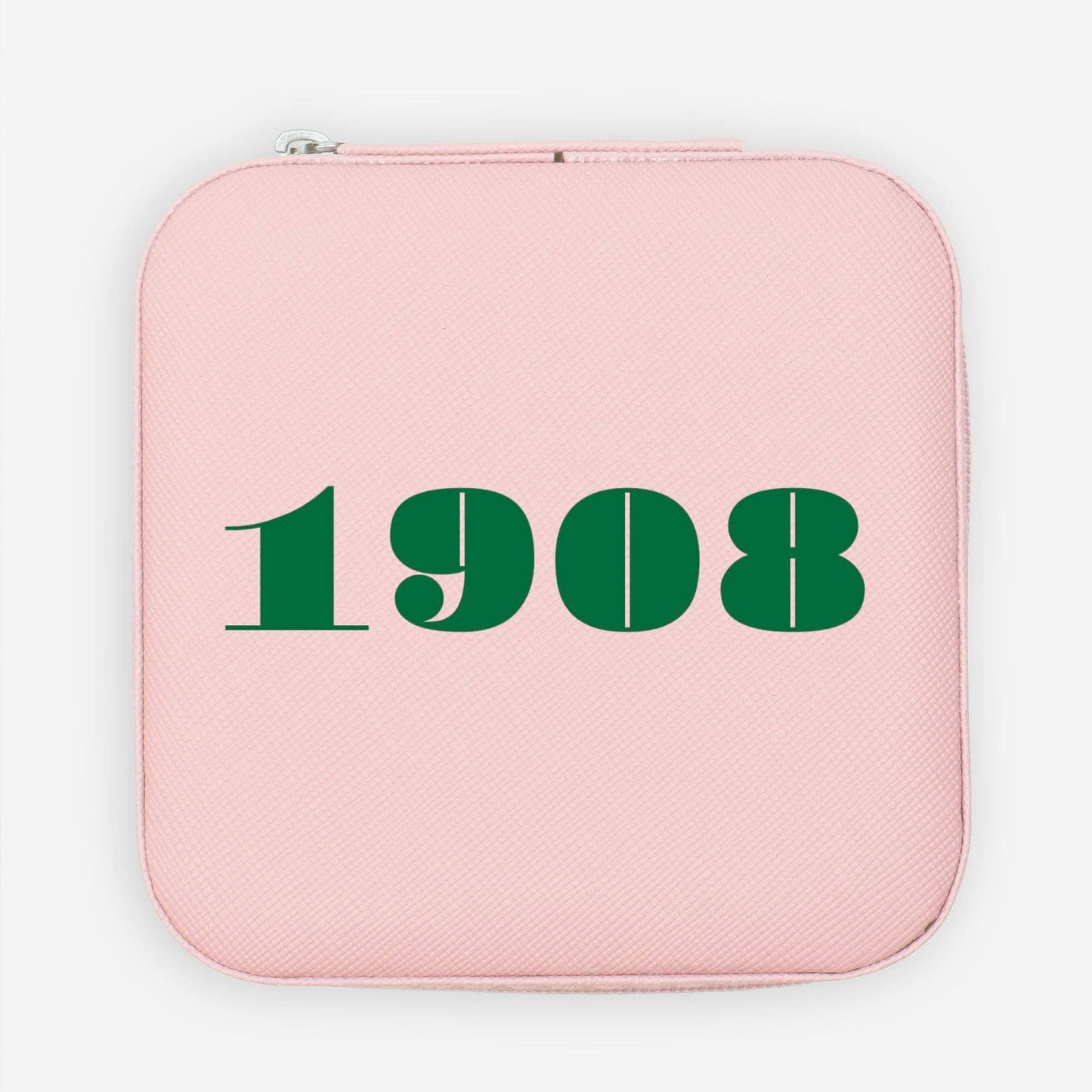 Travel Jewelry Box- Sisterhood- 1908: Pink box + green