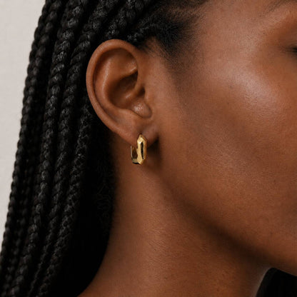 Gold Geometric Square Hoop Earrings
