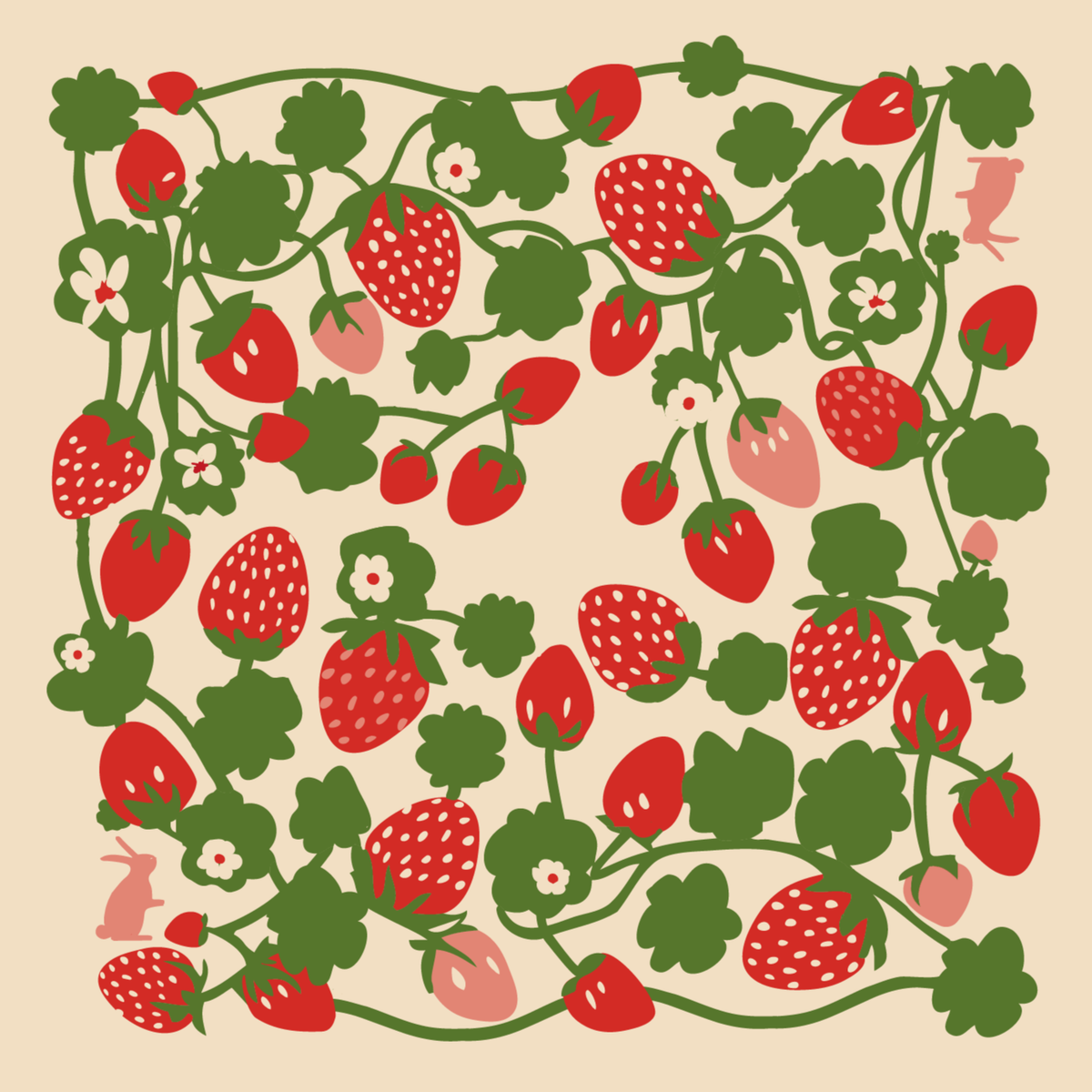 Bandana - Strawberry Garden