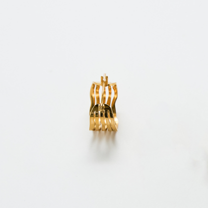 Gold Cut-Out Circle Hoop Earrings - Everyday/Summer Jewelry
