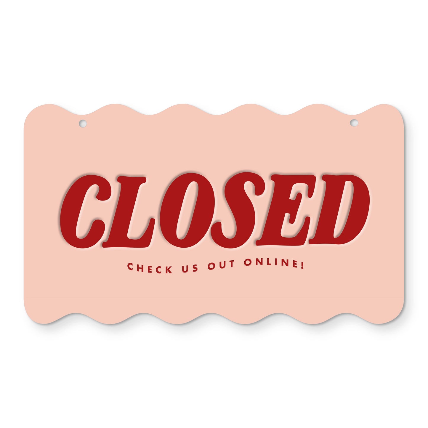 Open / Closed Sign for Retail Shop Trendy Scallop Wavy Shape