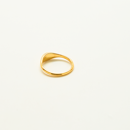 Mini Dome Signet Ring - Tarnish & Water-Resistant Jewelry: size 8