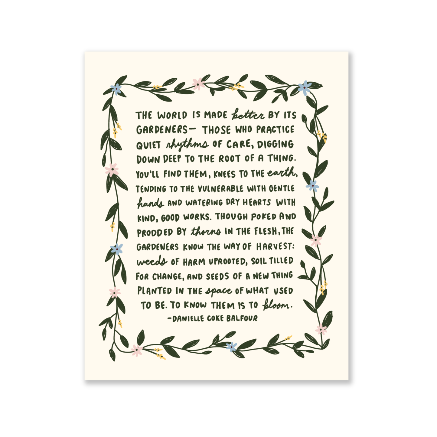 Knees to the Earth Print
