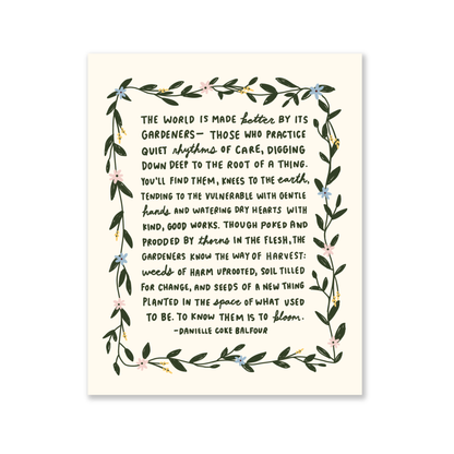 Knees to the Earth Print