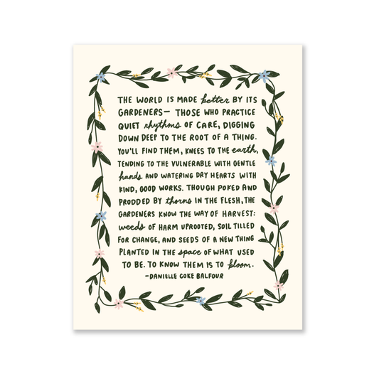 Knees to the Earth Print