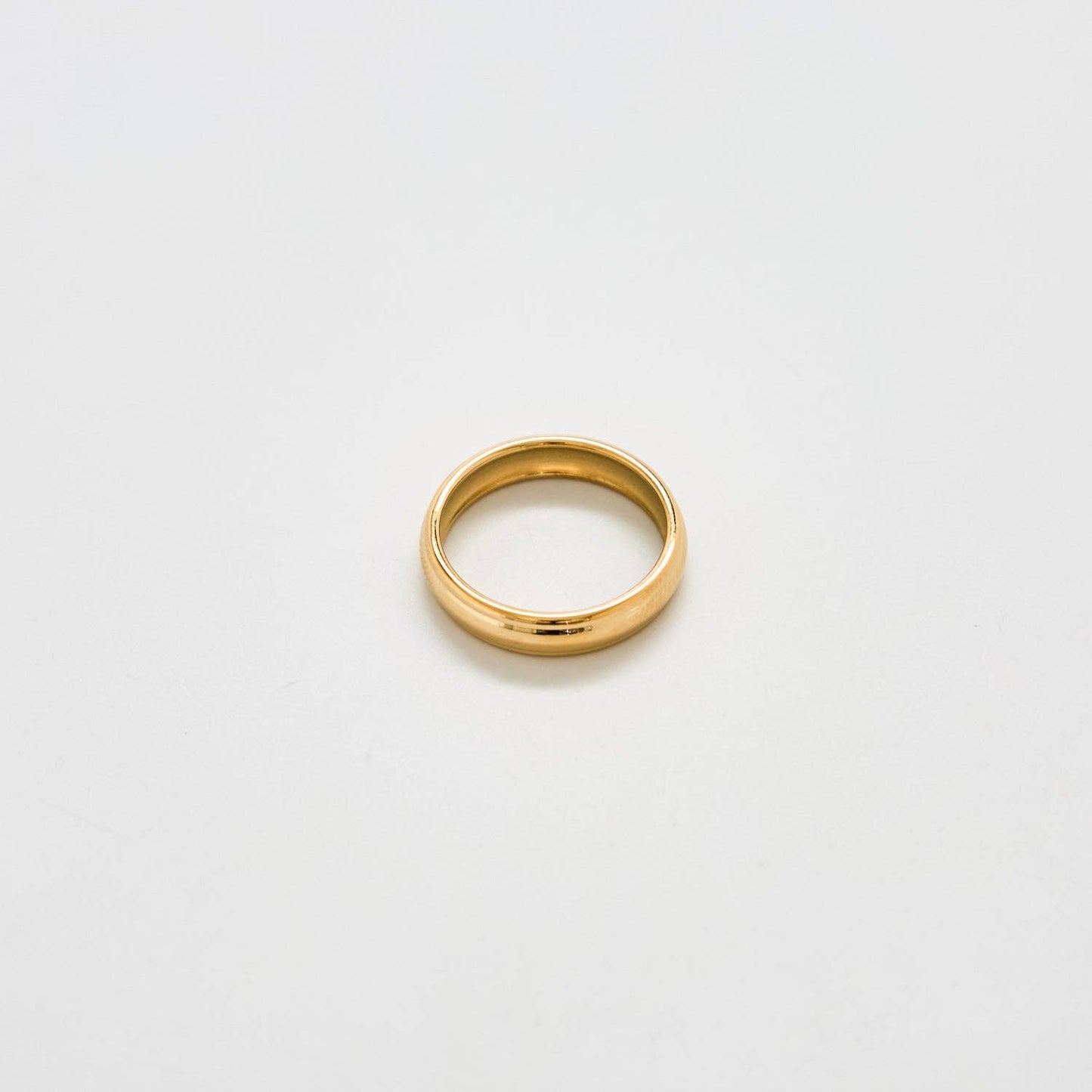 Gold Wide Barrel Stacking Ring: Size 7