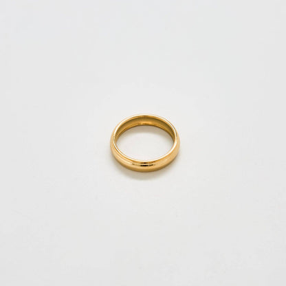 Gold Wide Barrel Stacking Ring: Size 7