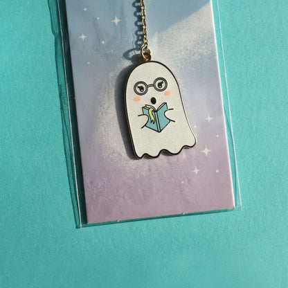 Reading Ghost Enamel Bookmark