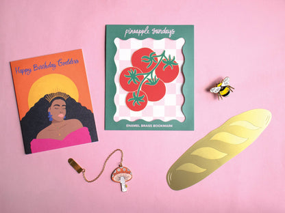 La Baguette Brass Bookmark