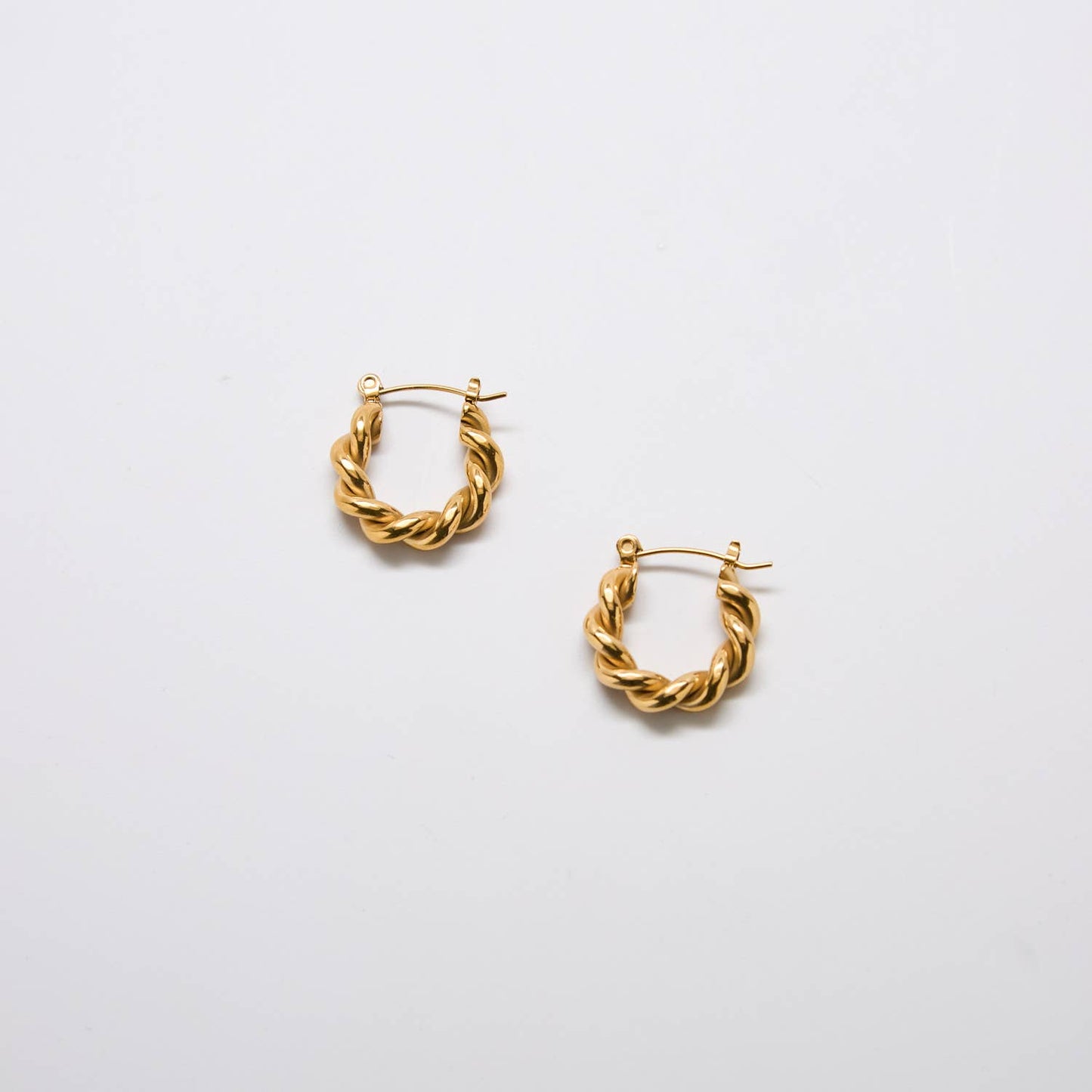 Gold Oval Twist Hoop Earrings - Summer Jewelry