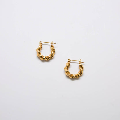 Gold Oval Twist Hoop Earrings - Summer Jewelry