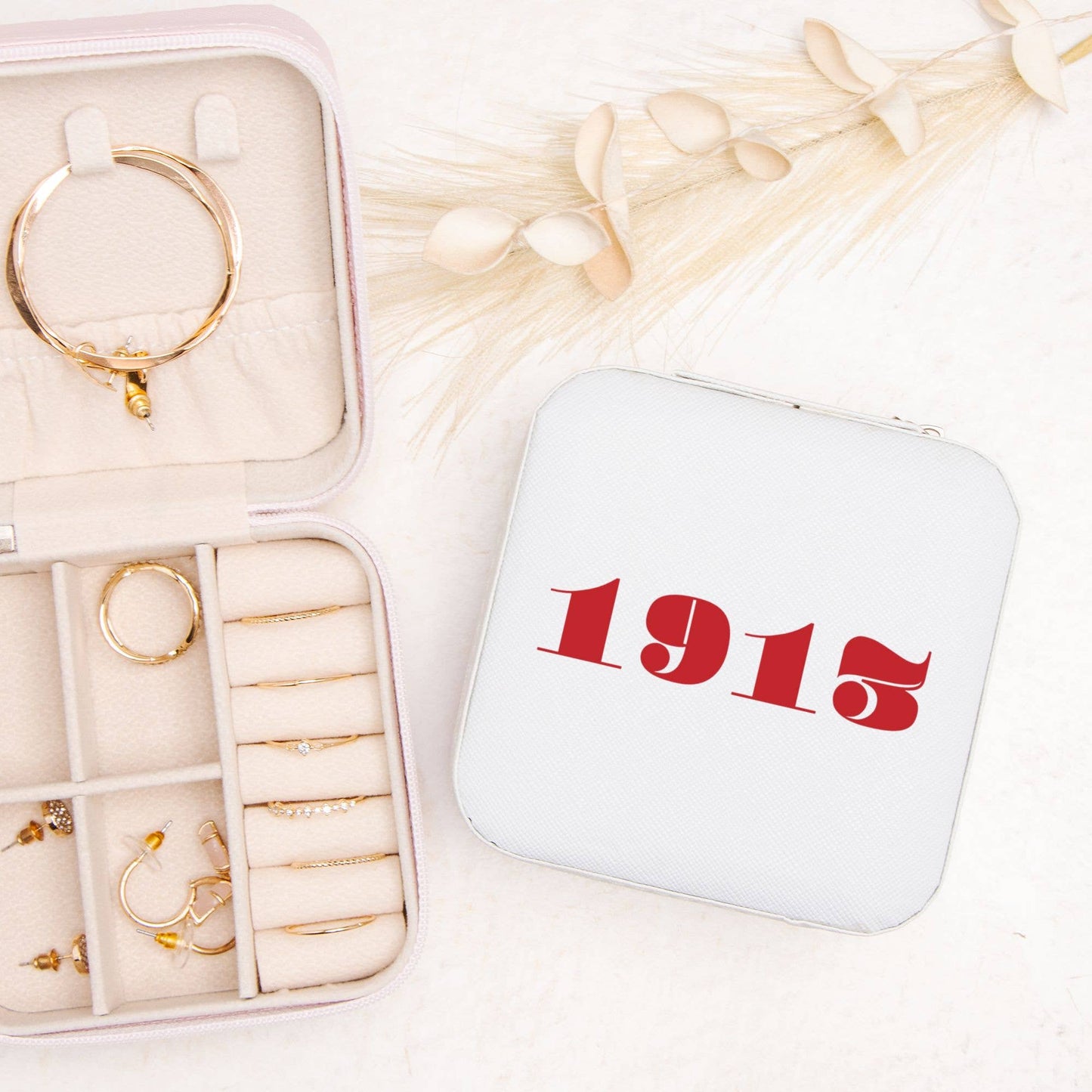 Travel Jewelry Box- Sisterhood- 1913: Black box + red