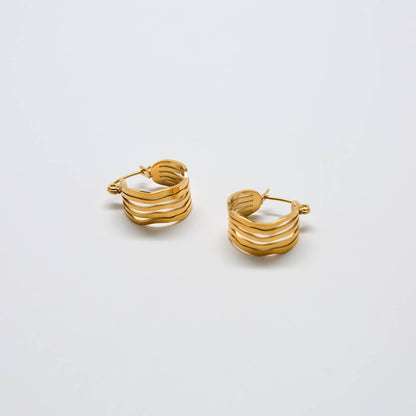 Gold Cut-Out Circle Hoop Earrings - Everyday/Summer Jewelry