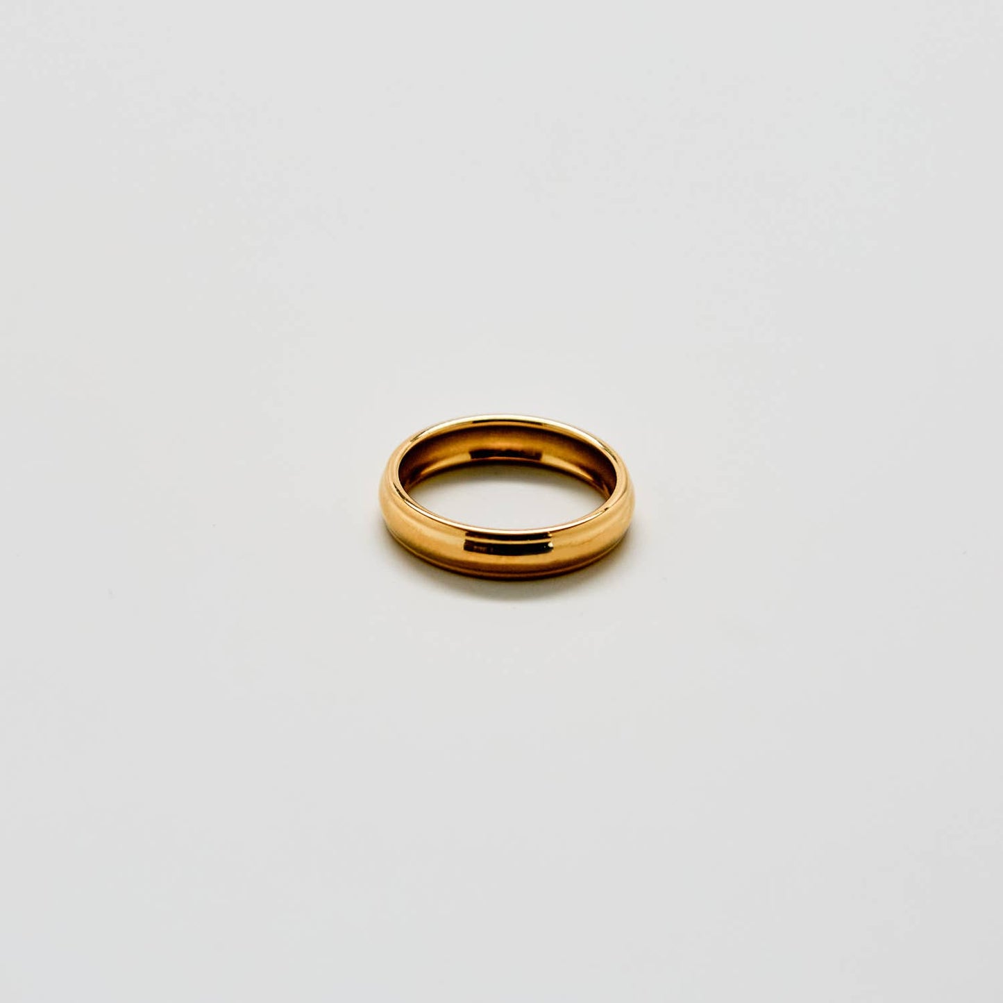 Gold Wide Barrel Stacking Ring: Size 7