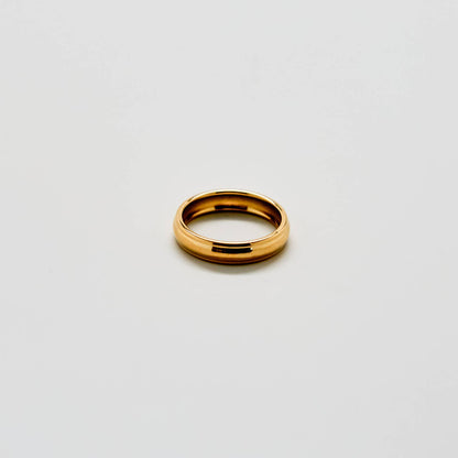 Gold Wide Barrel Stacking Ring: Size 7