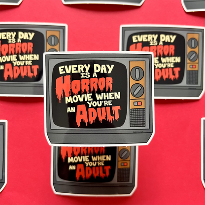 Adult Horror Movie - Funny Horror Movie Vinyl Sticker