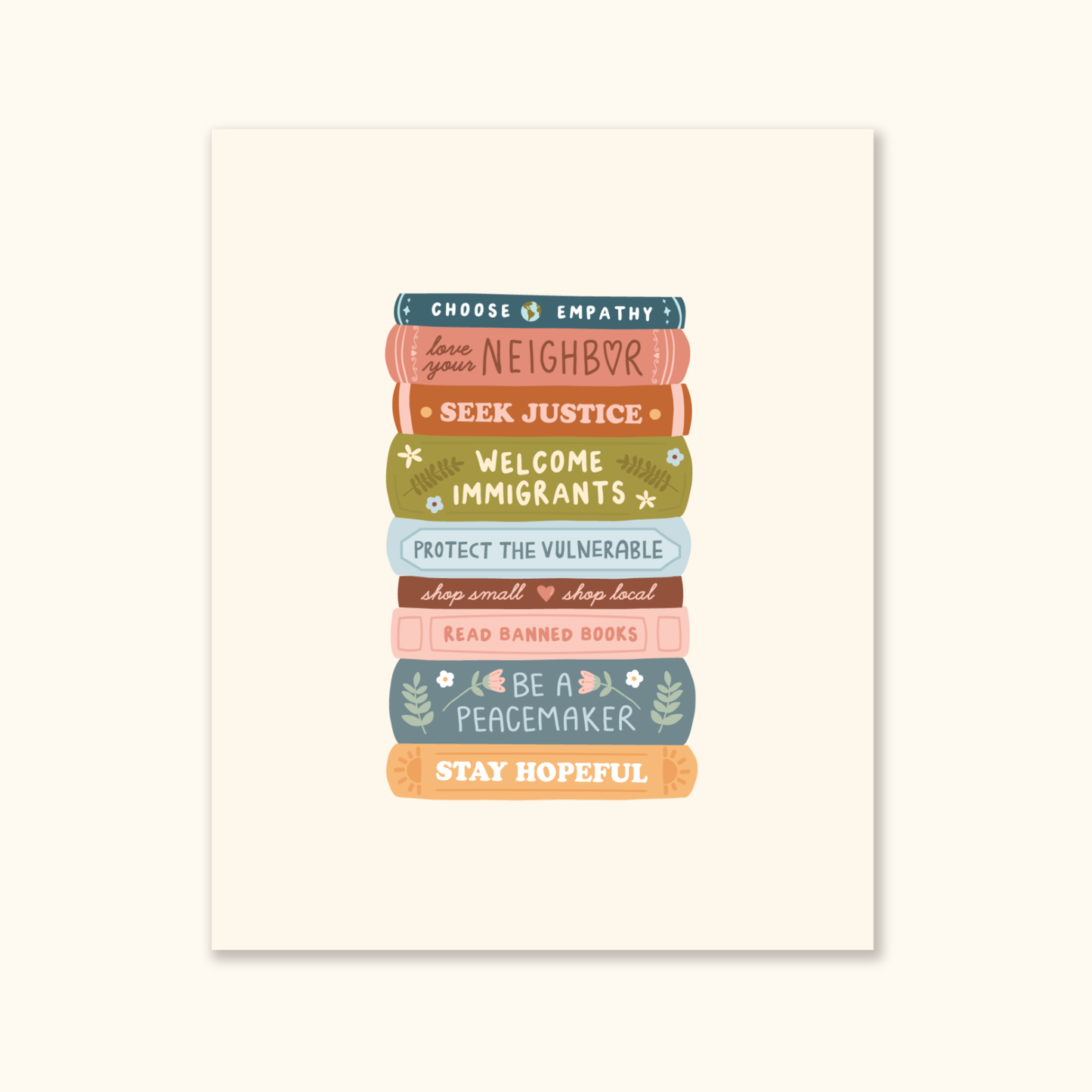 Values Stack Art Print: 8x10 in