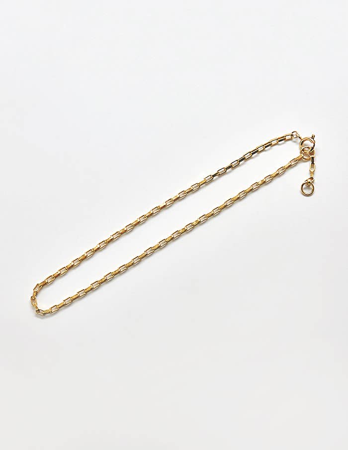 Gold Rectangle Chain Anklet -  Jewelry