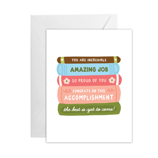 Congrats Book Stack Greeting Card