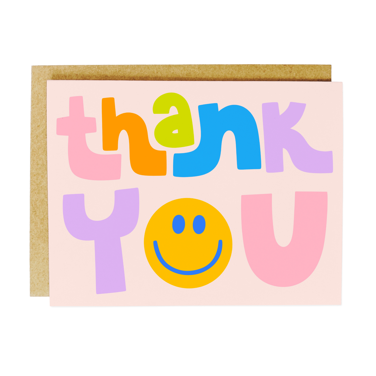 Smiley Thank You Card - Cheerful Gratitude Greeting Card A2 Size
