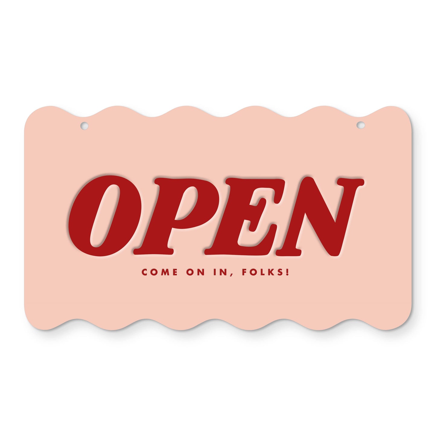Open / Closed Sign for Retail Shop Trendy Scallop Wavy Shape