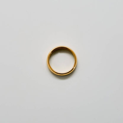 Gold Wide Barrel Stacking Ring: Size 7
