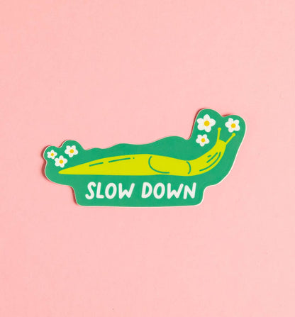 Slow Down slug sticker | Vinyl die-cut waterproof sticker