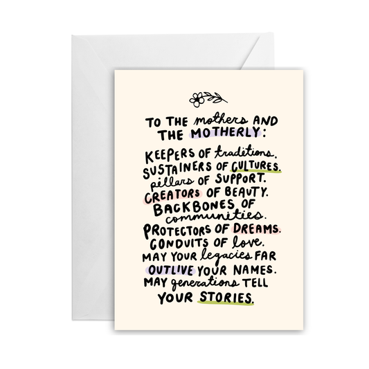 To the Mothers and Motherly Greeting Card