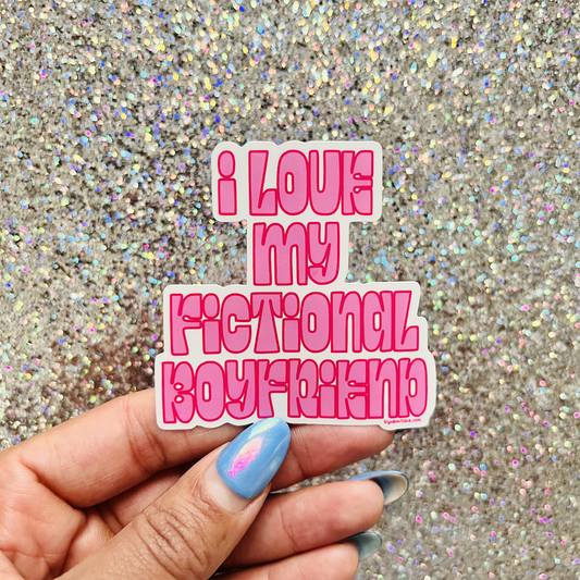 I Love My Book Boyfriend Vinyl Sticker
