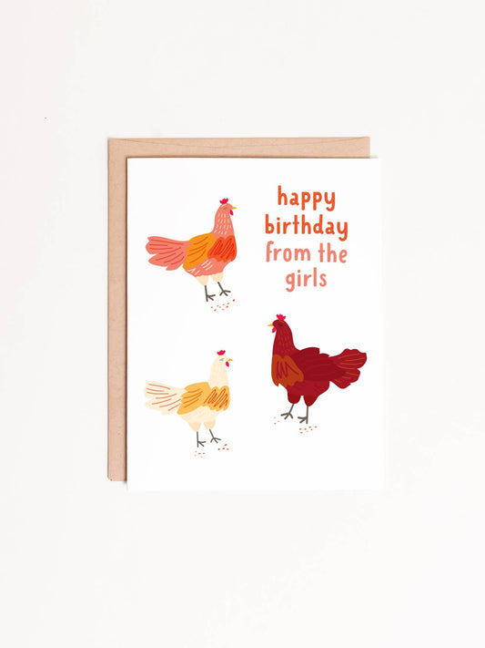 Chicken Birthday Card - Happy Birthday From the Girls