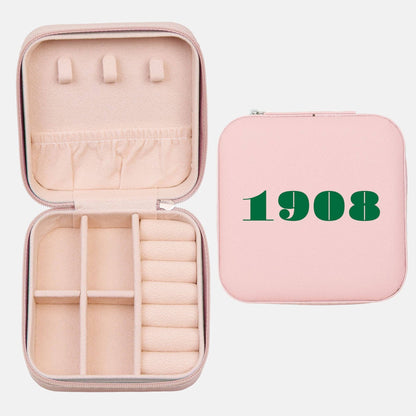 Travel Jewelry Box- Sisterhood- 1908: Pink box + green