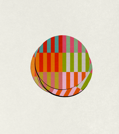 Multi Colored Striped Coaster Set