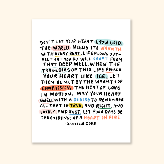 Heart on Fire Mini Print