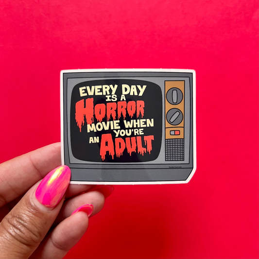 Adult Horror Movie - Funny Horror Movie Vinyl Sticker