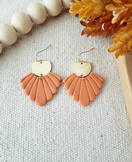 Orange Pumpkin Inspired Clay Harvest Earrings