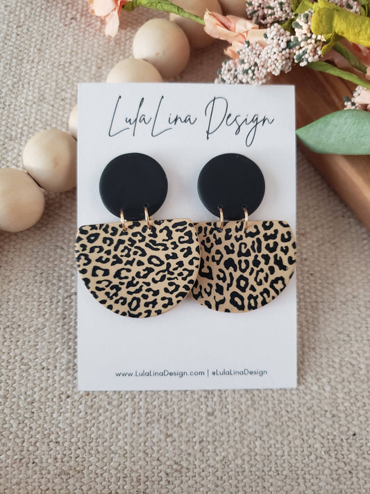 the Payton | Leopard Print Clay Stud Earrings