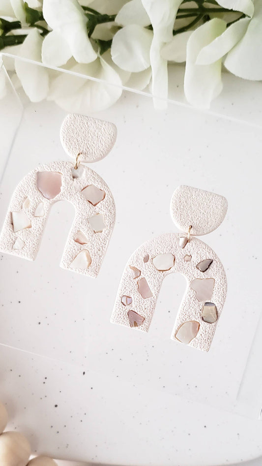 Seashell Arch | Polymer Clay Beach Summer Earrings