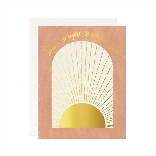 Shine Bright Birthday Girl Foil Greeting Card